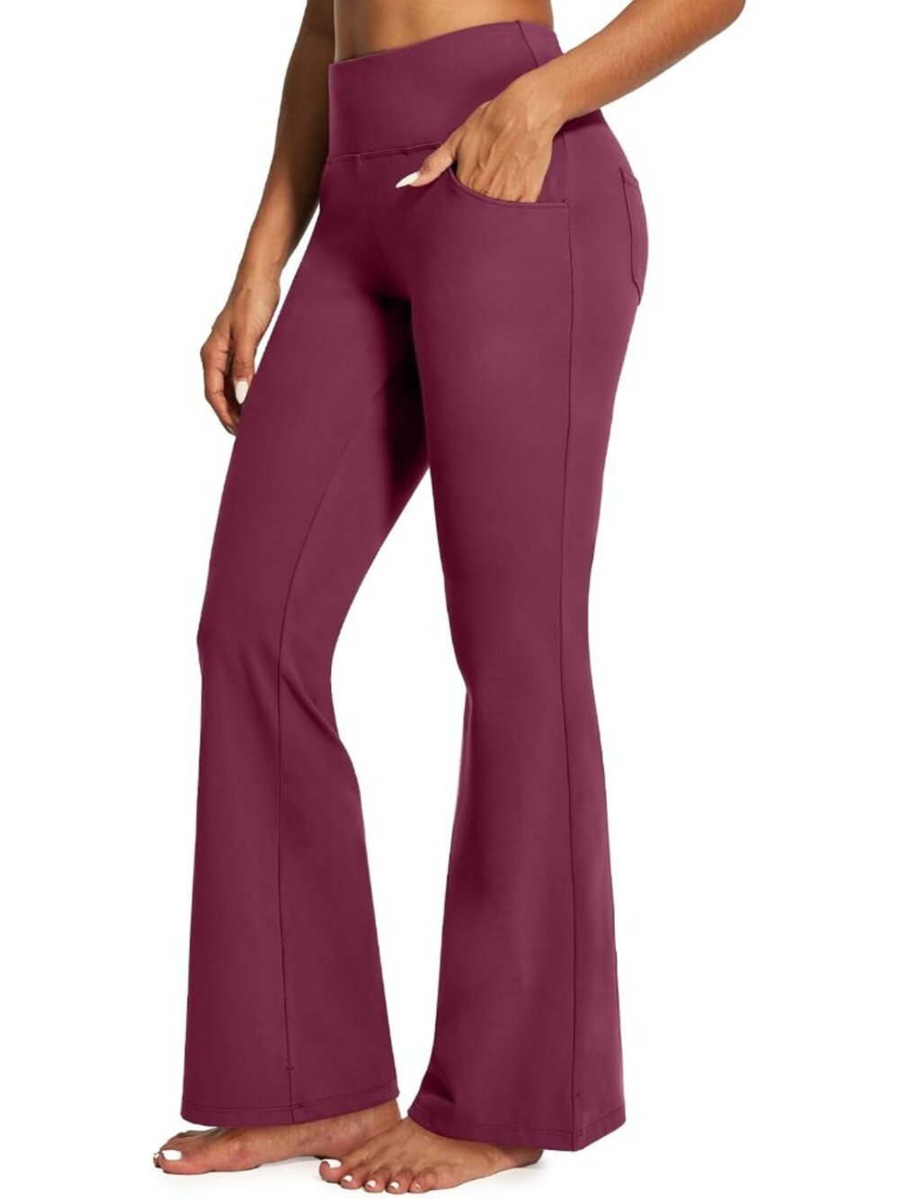 High Waist Bootcut Yoga Pants for Women | Flare Leggings with Pockets